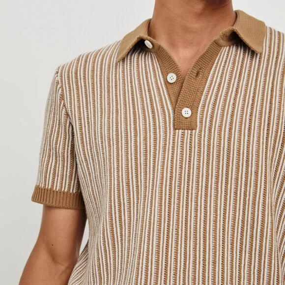 Rails Tan & White Polo Shirt in Medium - Picture 5 of 10